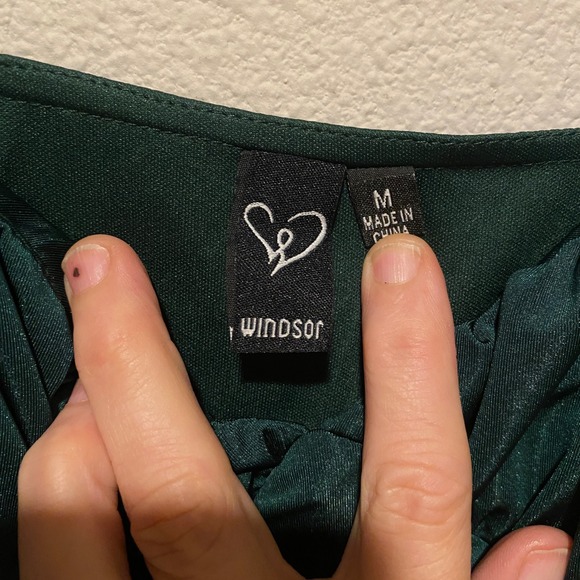 Windsor Bodycon Mini Dress‎ Ruched Spaghetti Strap Emerald Green Party - Picture 4 of 6